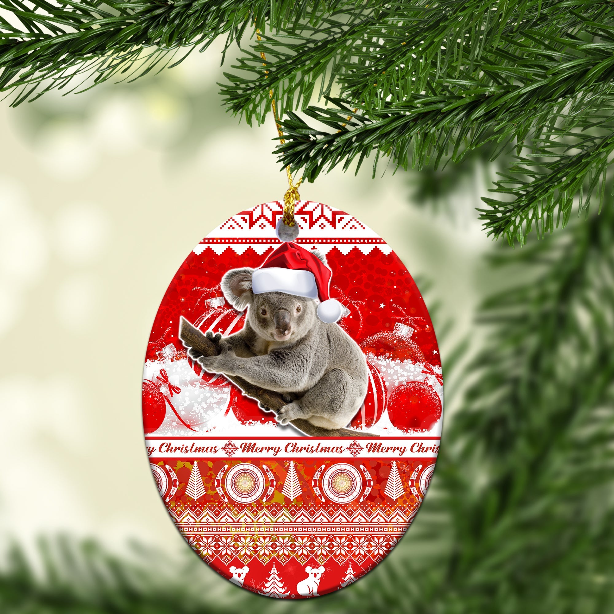 australia-christmas-ornaments-koala-aboriginal-painting-merry-christmas