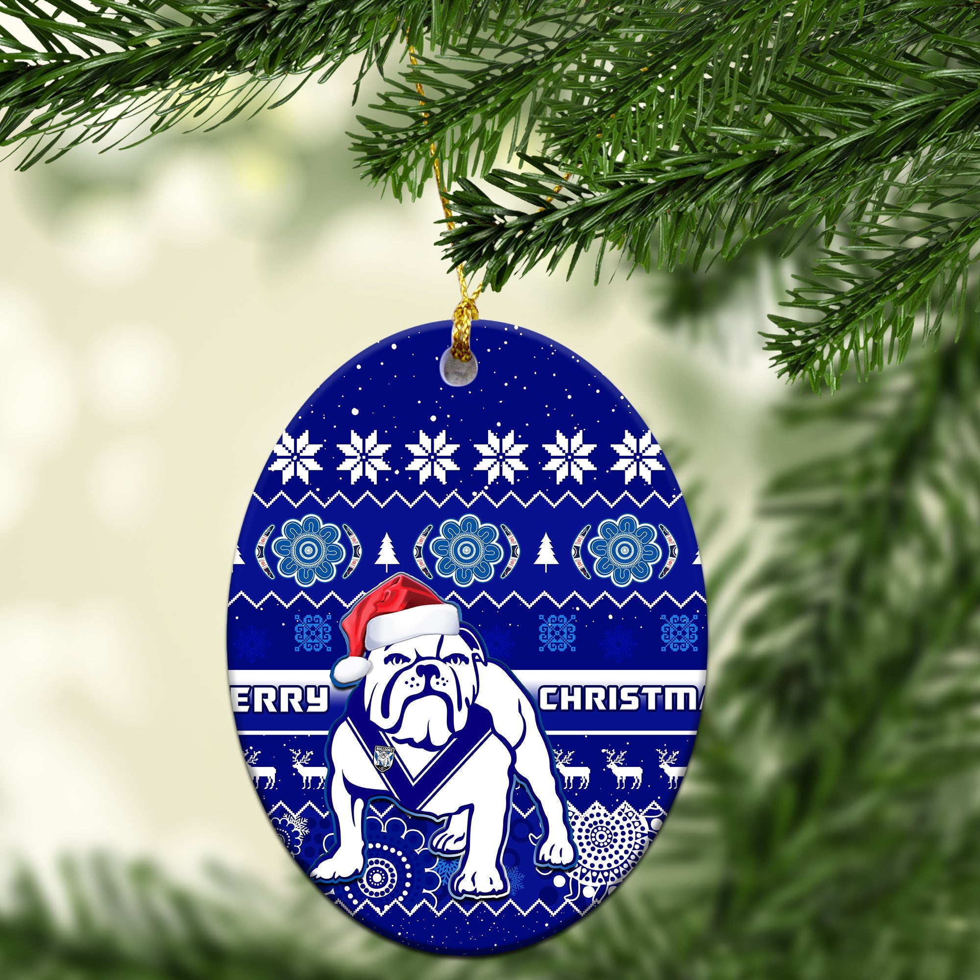 bulldogs-rugby-christmas-ornaments-berries-merry-xmas-aboriginal-art