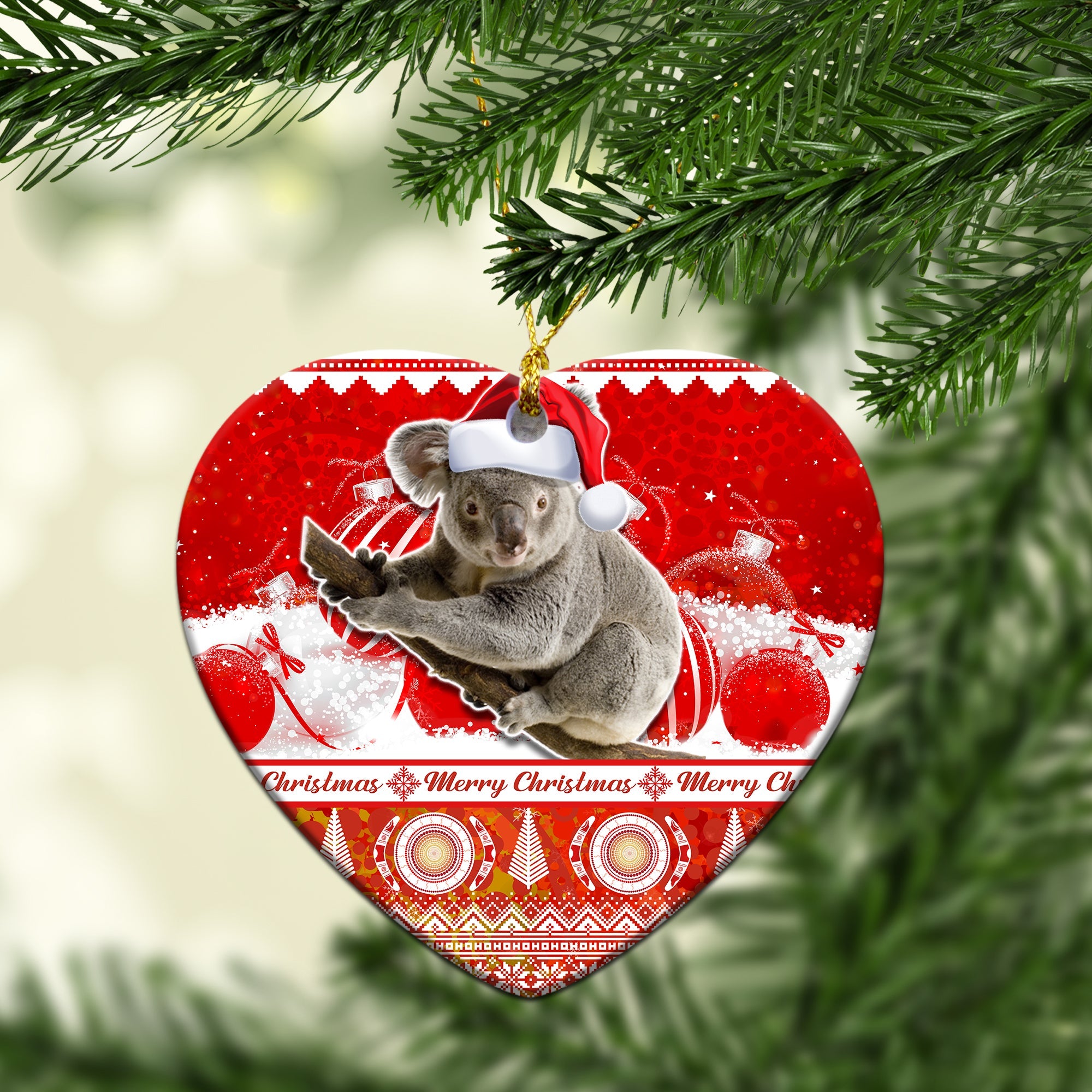 australia-christmas-ornaments-koala-aboriginal-painting-merry-christmas
