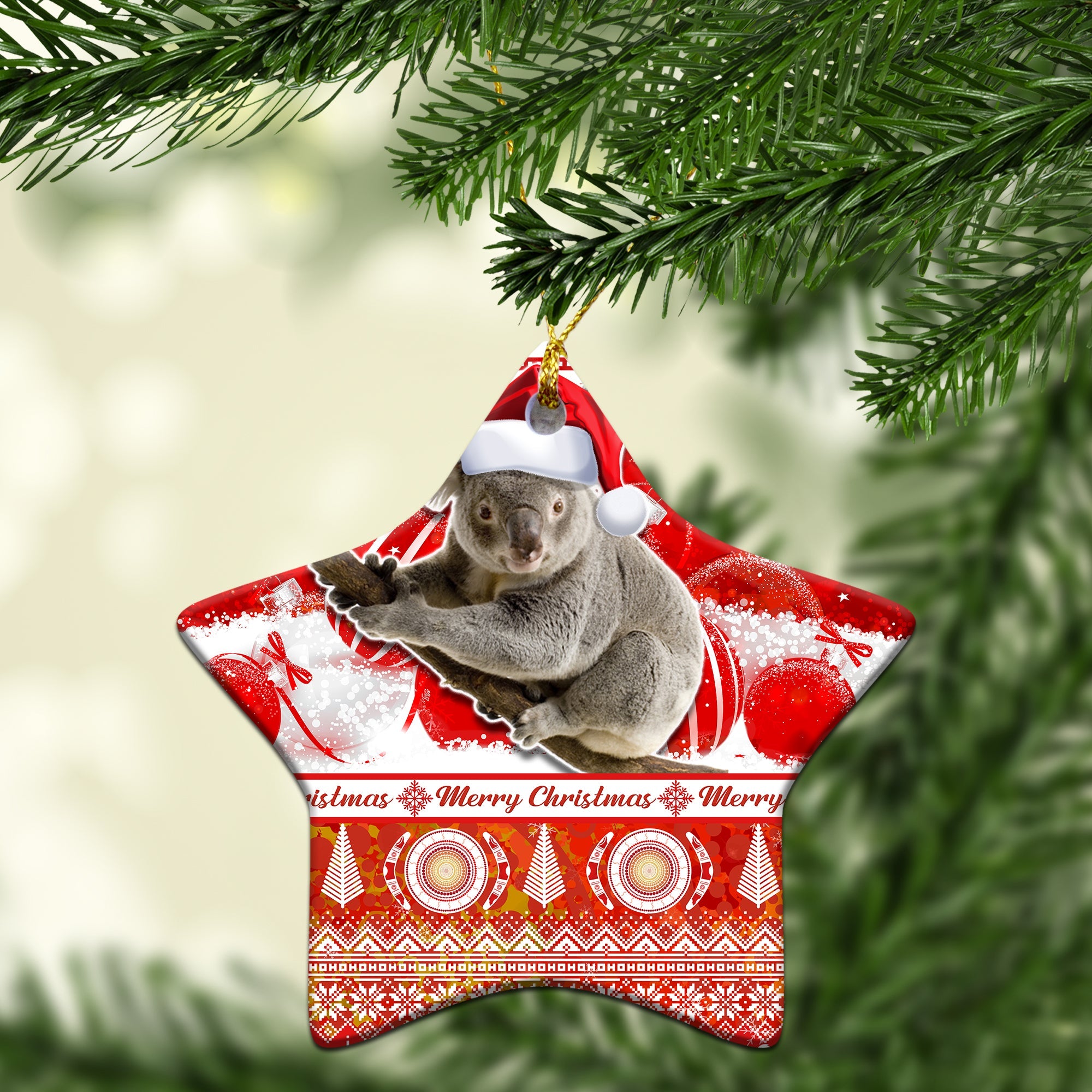australia-christmas-ornaments-koala-aboriginal-painting-merry-christmas