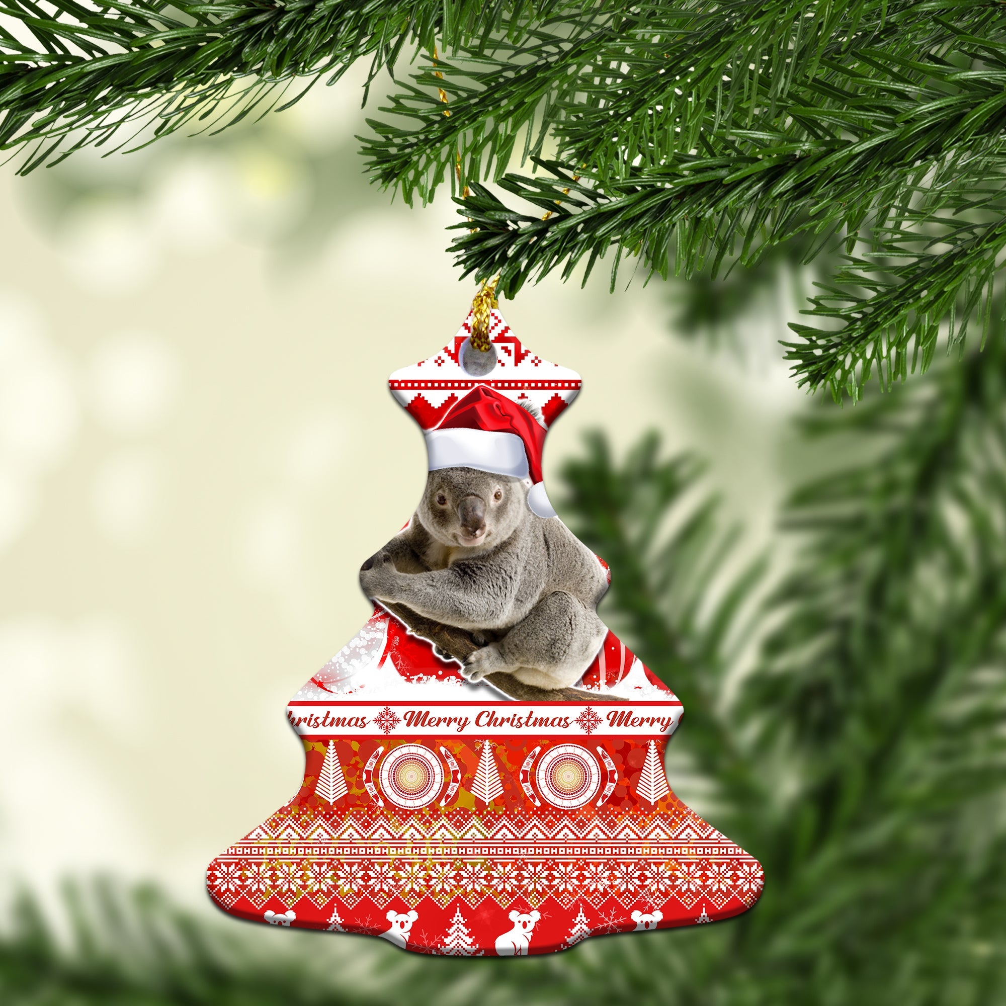 australia-christmas-ornaments-koala-aboriginal-painting-merry-christmas