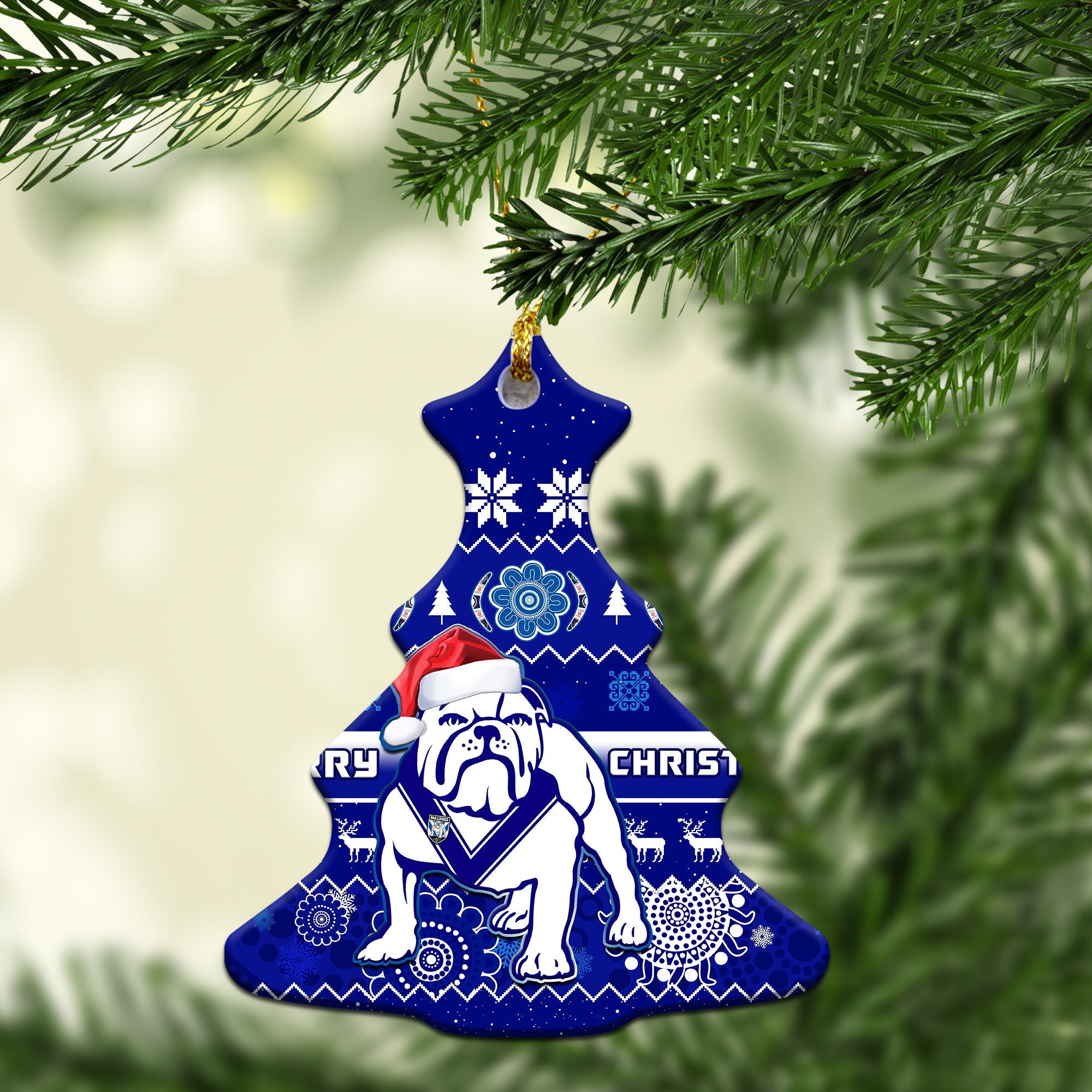 bulldogs-rugby-christmas-ornaments-berries-merry-xmas-aboriginal-art