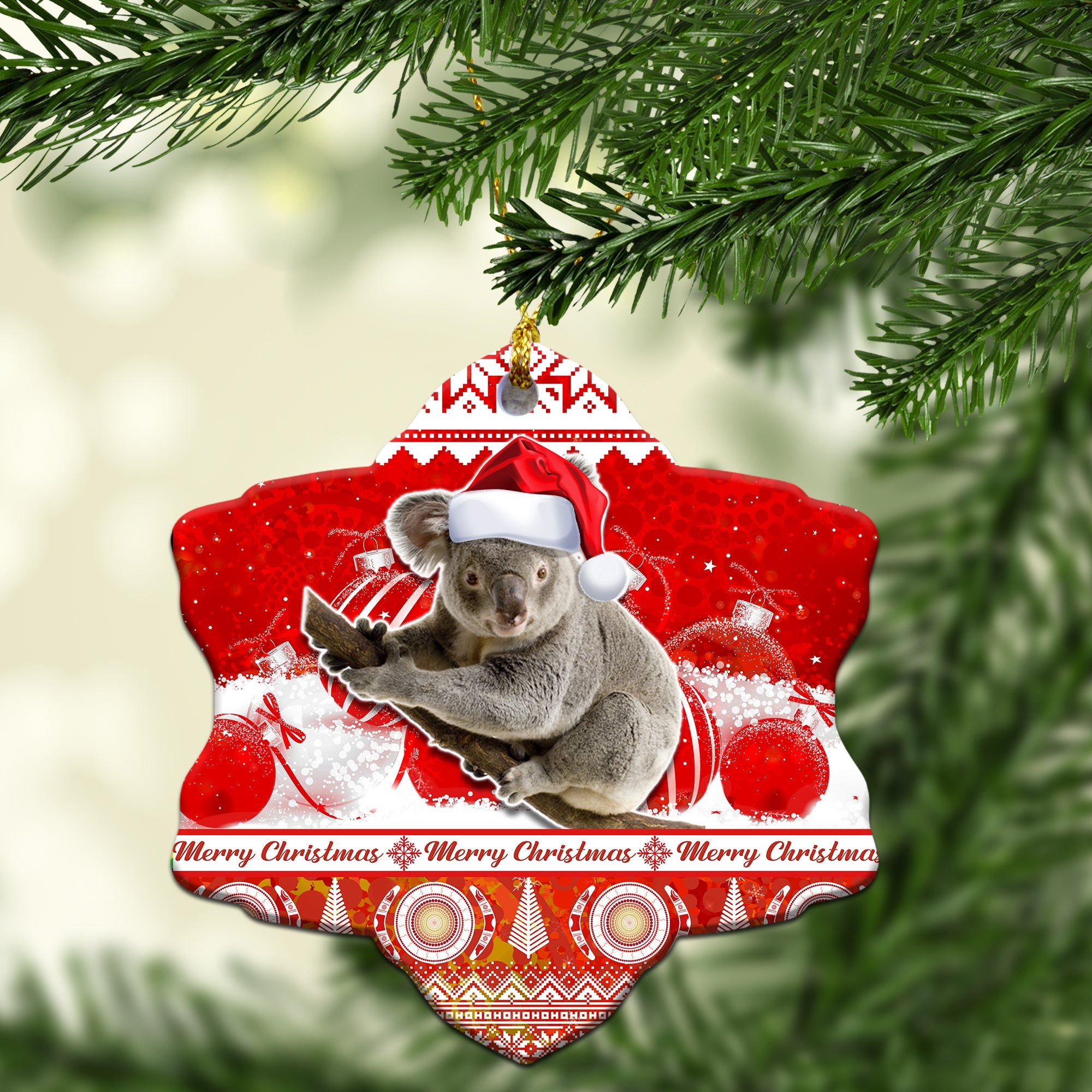 australia-christmas-ornaments-koala-aboriginal-painting-merry-christmas