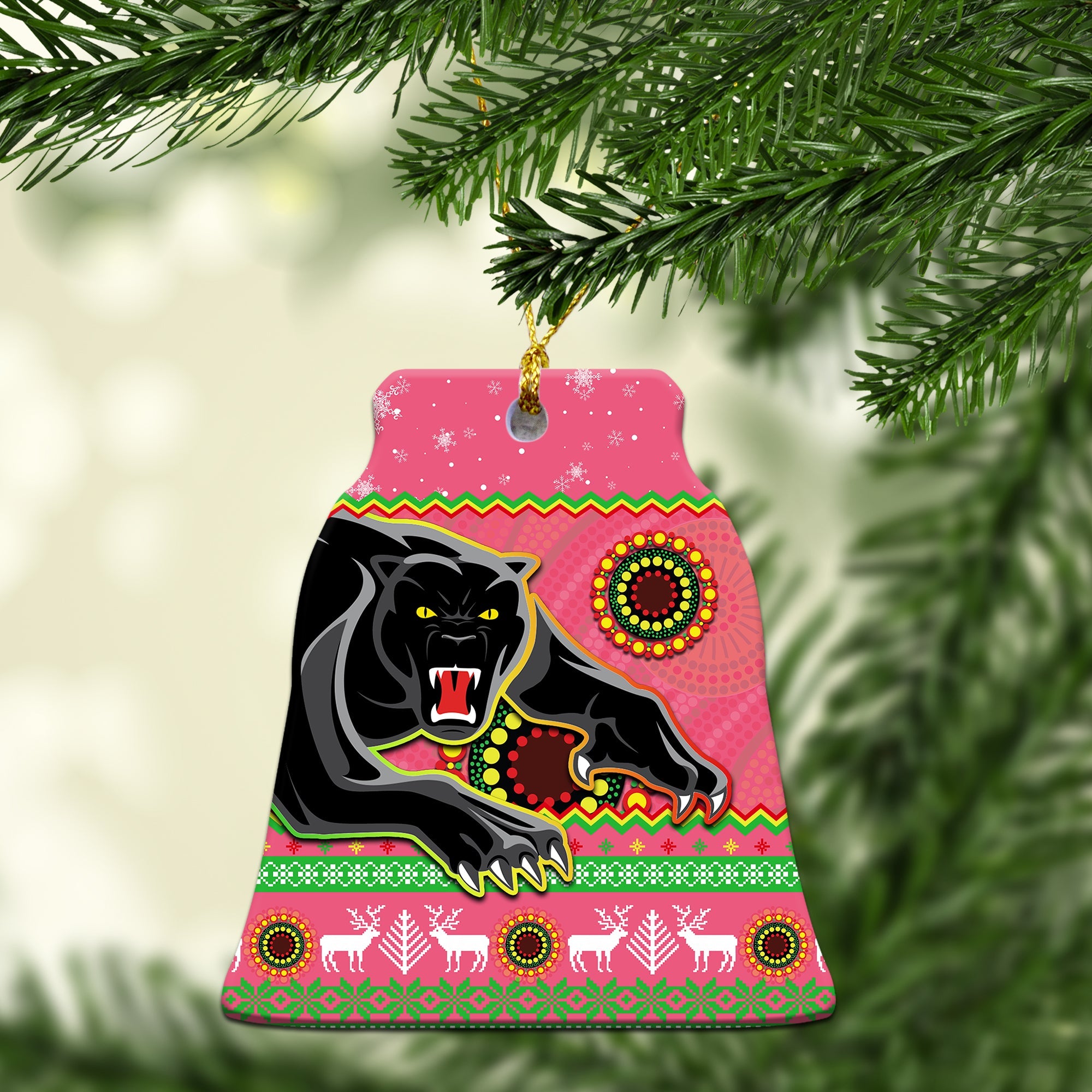 panthers-christmas-ornaments-aboriginal-pattern-penrith-pink-version