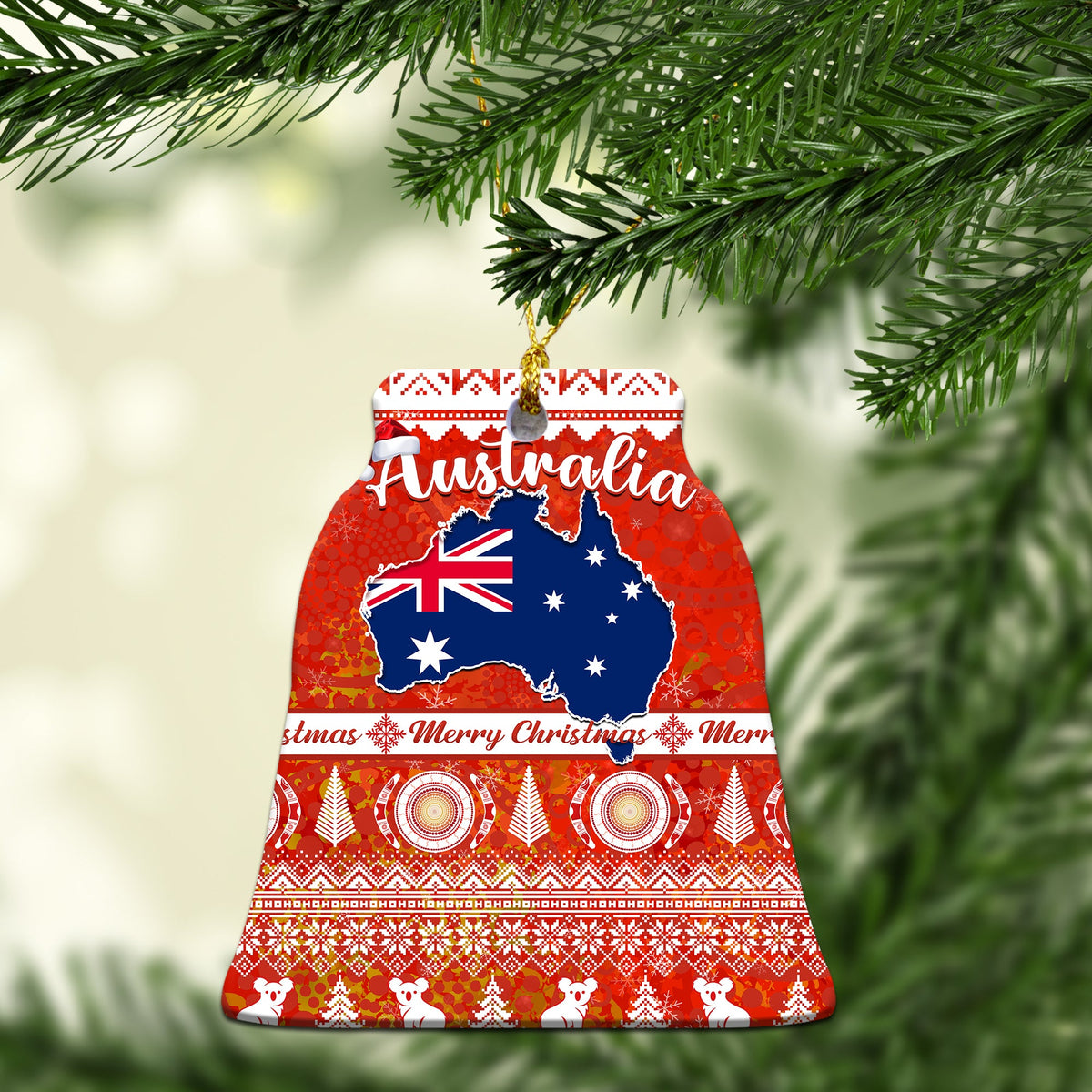 custom-personalised-australia-christmas-ornaments-australian-map-aboriginal-painting-merry-christmas