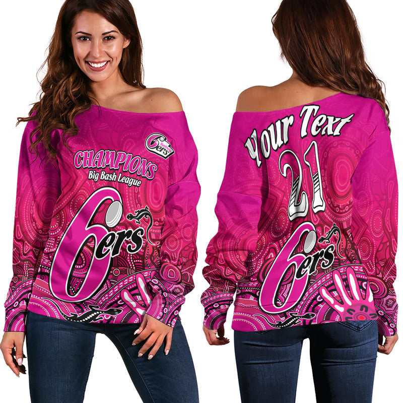 custom-personalised-sydney-sixers-champions-women-off-shoulder-sweater-lizard-indigenous-aboriginal