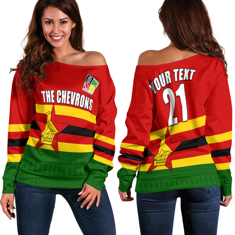 custom-personalised-the-chevrons-cricket-mix-zimbabwe-flag-and-indigenous-pattern-women-off-shoulder-sweater