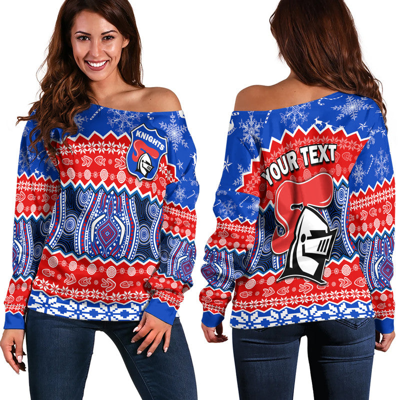 custom-personalised-knights-aboriginal-rugby-novocastrians-christmas-vibe-women-off-shoulder-sweater