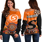 perth-scorchers-women-off-shoulder-sweater-cricket-indigenous-aboriginal-lizard-version