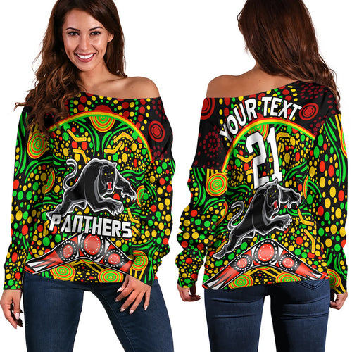 custom-personalised-panthers-rugby-women-off-shoulder-sweater-boomerang-indigenous-dots