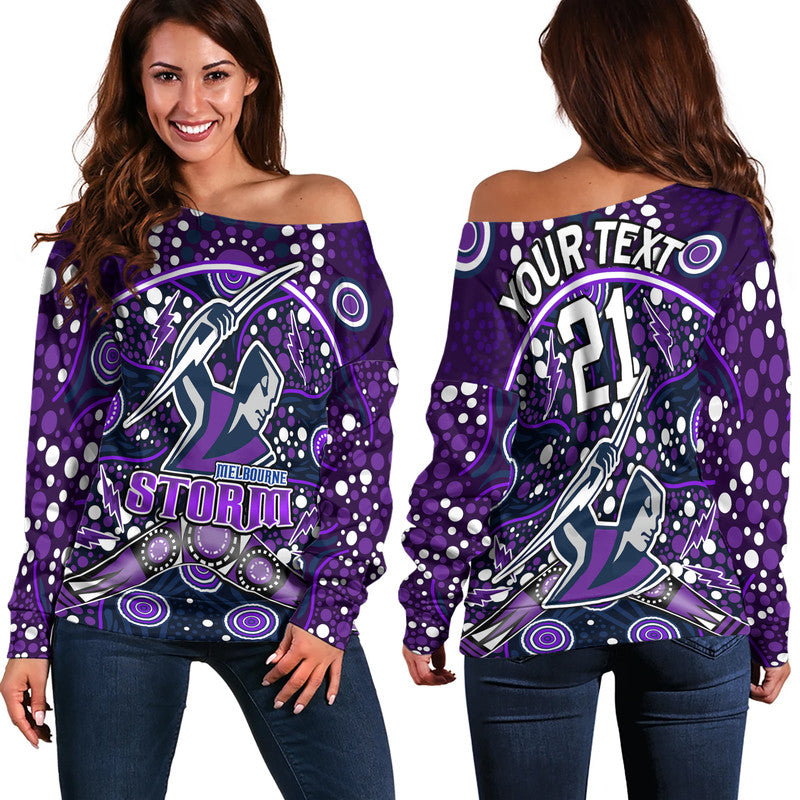custom-personalised-storm-rugby-women-off-shoulder-sweater-melbourne-boomerang-indigenous-dots