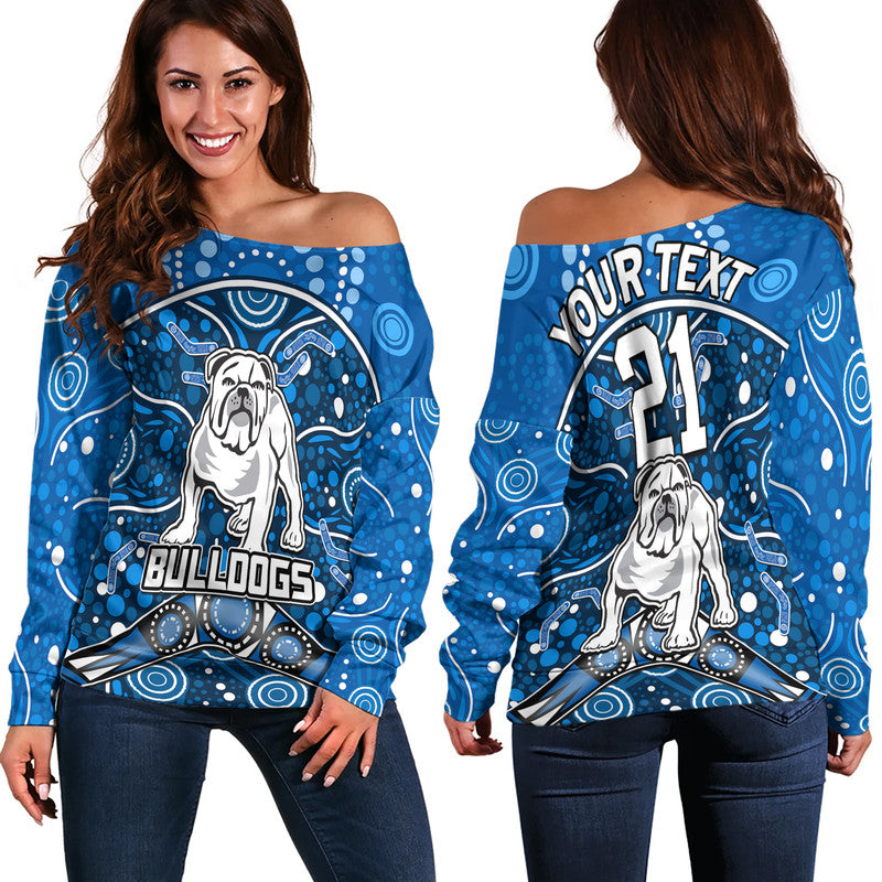 custom-personalised-bulldogs-rugby-women-off-shoulder-sweater-boomerang-indigenous-dots
