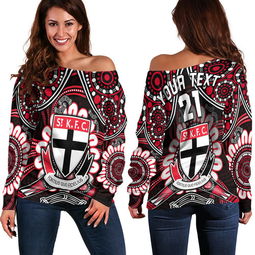 custom-personalised-st-kilda-saints-women-off-shoulder-sweater-boomerang-indigenous-dots