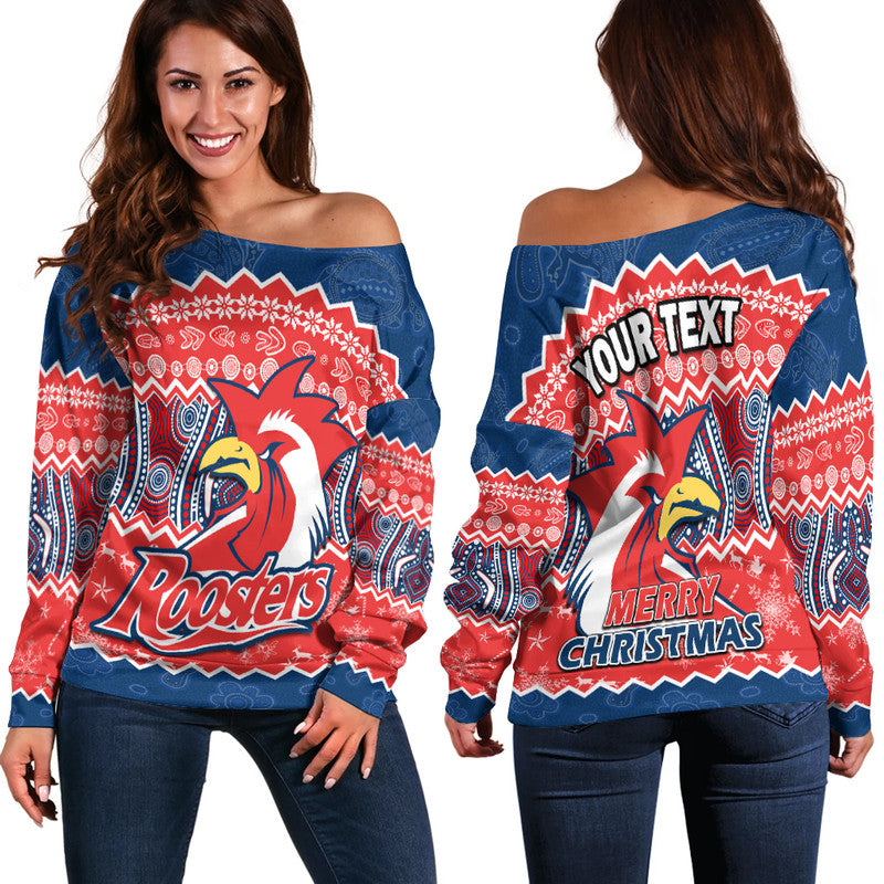 custom-personalised-sydney-aboriginal-roosters-christmas-vibe-women-off-shoulder-sweater