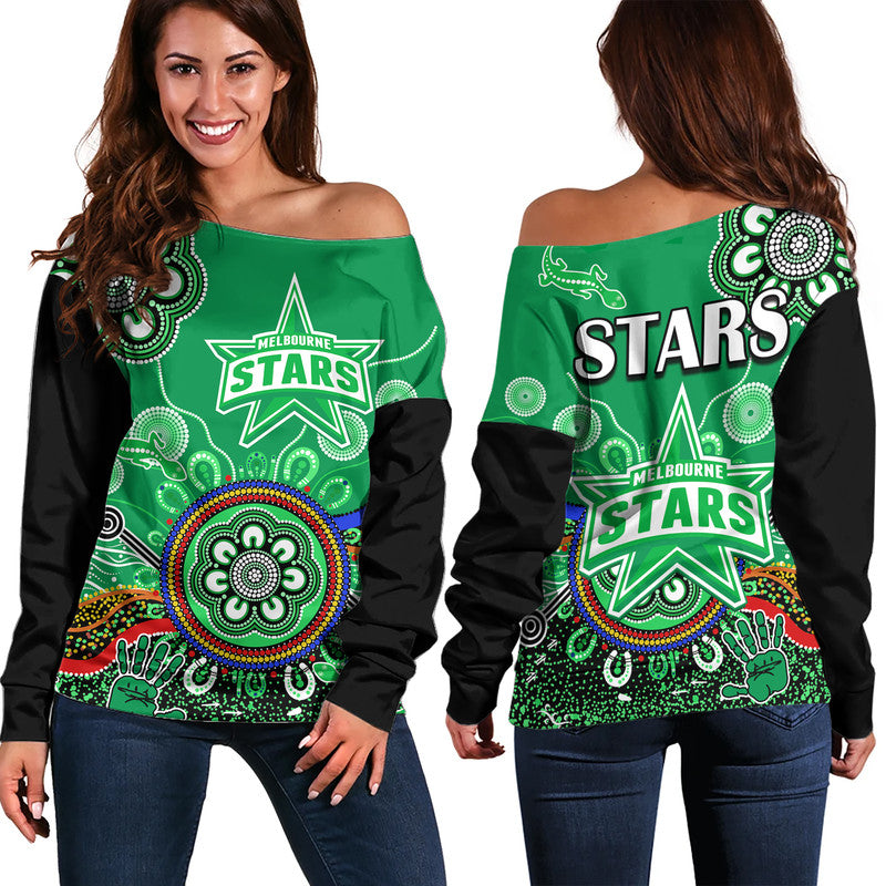 melbourne-stars-women-off-shoulder-sweater-cricket-indigenous-aboriginal-lizard-version