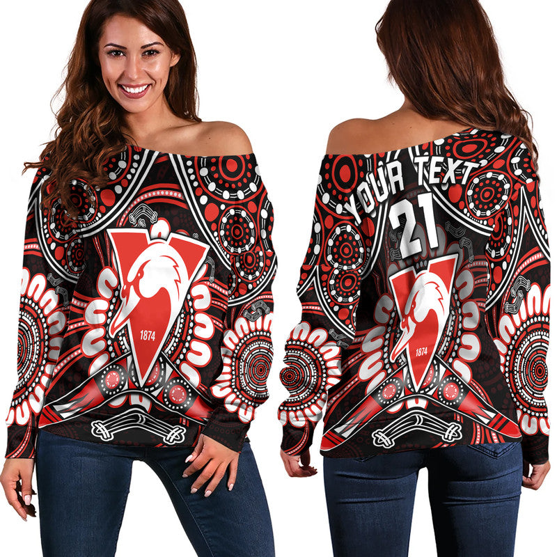 custom-personalised-swans-football-women-off-shoulder-sweater-boomerang-indigenous-dots