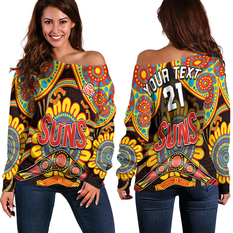 custom-personalised-suns-football-women-off-shoulder-sweater-boomerang-indigenous-dots