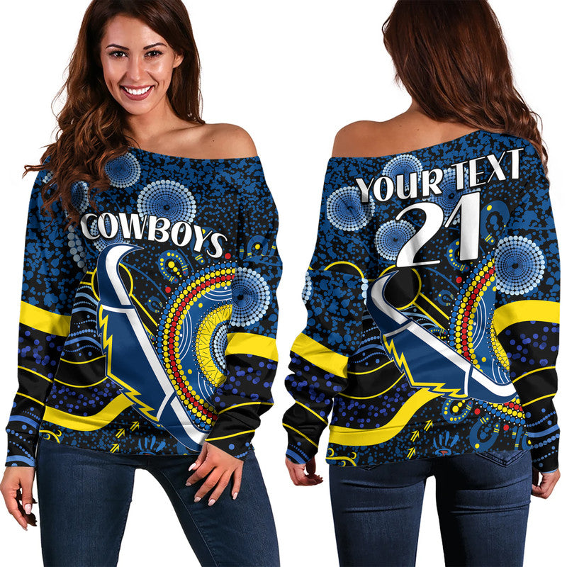 custom-personalised-cowboys-rugby-women-off-shoulder-sweater-aboriginal-dots-version