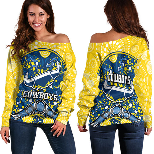 cowboys-rugby-women-off-shoulder-sweater-boomerang-indigenous-dots