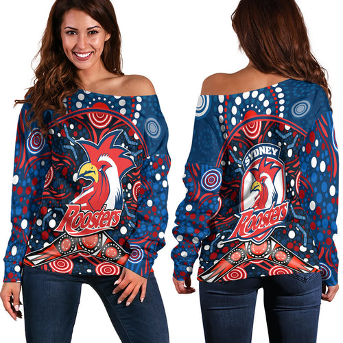 roosters-rugby-women-off-shoulder-sweater-boomerang-indigenous-dots