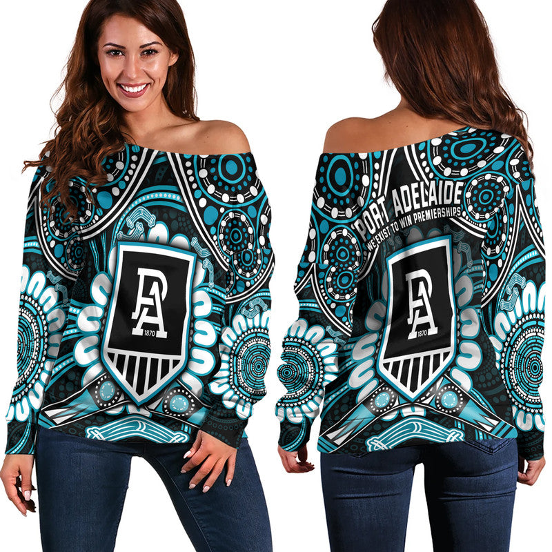 port-adelaide-power-women-off-shoulder-sweater-boomerang-indigenous-dots