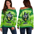 canberra-the-green-machine-raiders-aboriginal-christmas-vibe-women-off-shoulder-sweater