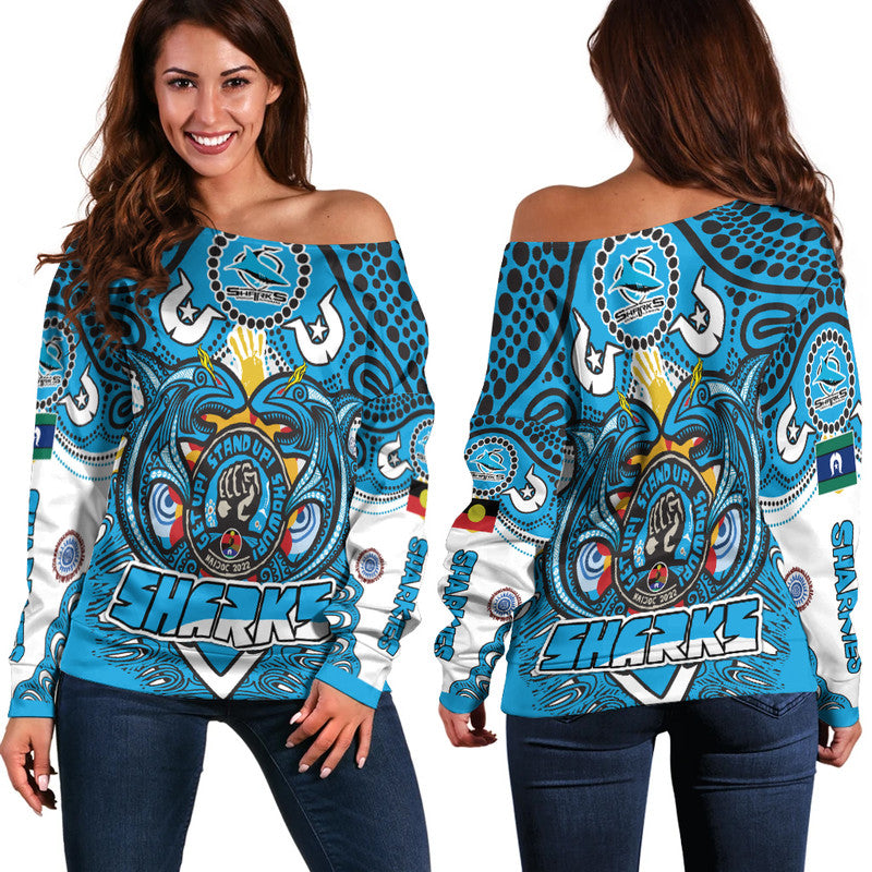 cronulla-sutherland-sharks-aboriginal-naidoc-week-2022-women-off-shoulder-sweater