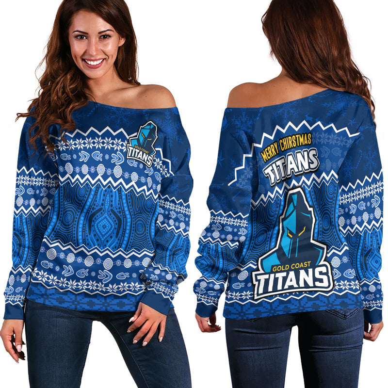 titans-aboriginal-gold-coast-christmas-vibe-women-off-shoulder-sweater