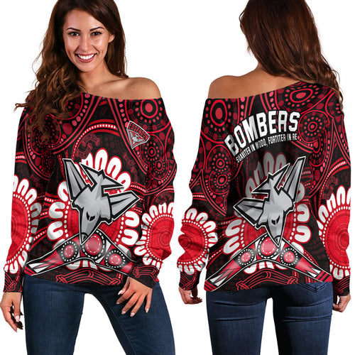 bombers-football-women-off-shoulder-sweater-boomerang-indigenous-dots
