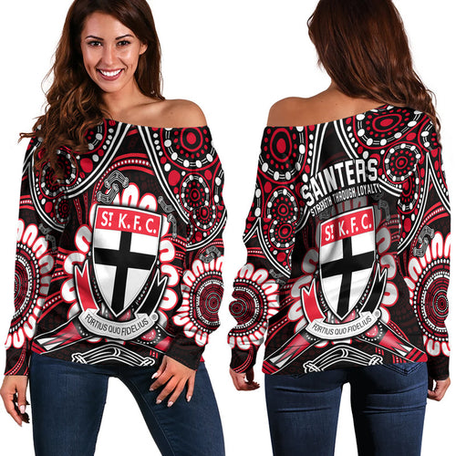 st-kilda-saints-women-off-shoulder-sweater-boomerang-indigenous-dots