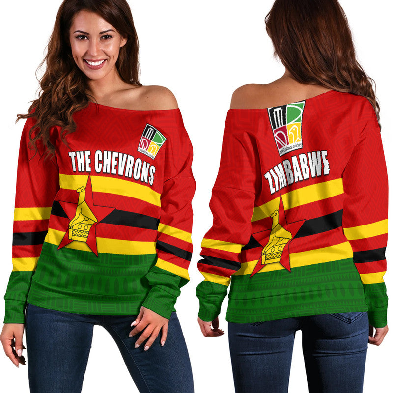 the-chevrons-cricket-mix-zimbabwe-flag-and-indigenous-pattern-women-off-shoulder-sweater