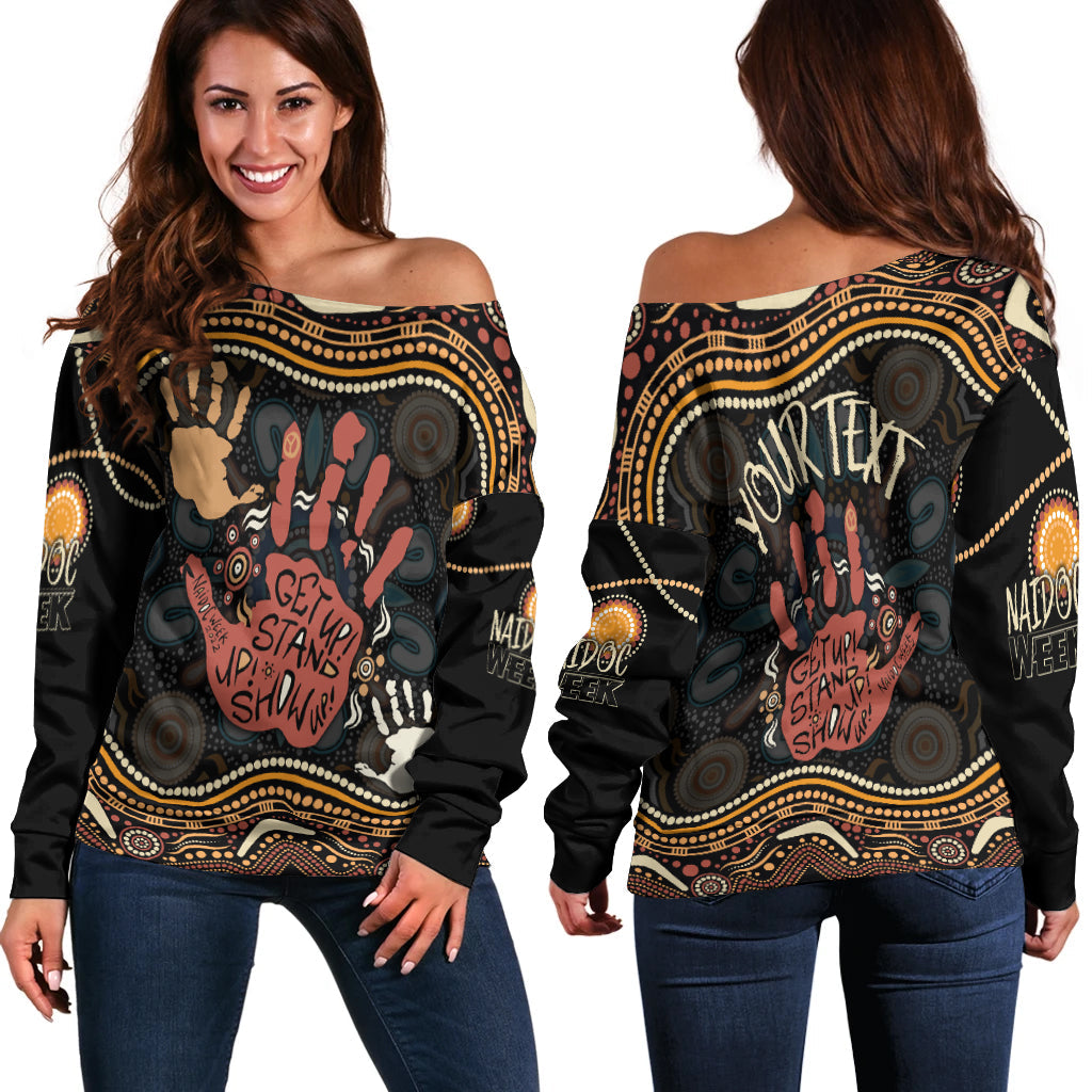 personalised-naidoc-week-2022-off-shoulder-sweater-aboriginal-art-hand-stencils