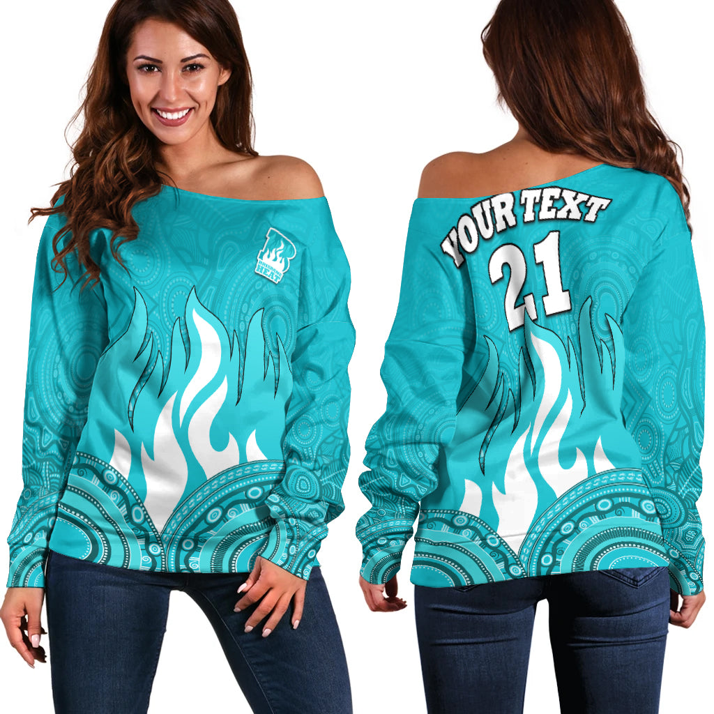 (Custom Personalised) Brisbane Heat Indigenous Aboriginal Arts Women Off Shoulder Sweater LT9