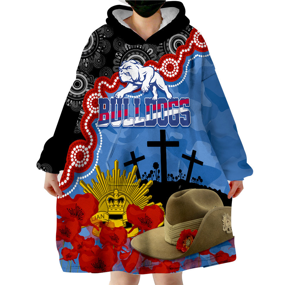 western-bulldogs-football-anzac-2023-wearable-hoodie-blanket-aboriginal-mix-slouch-hat