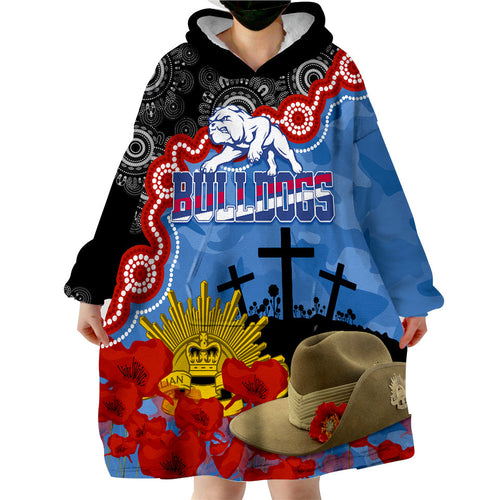 western-bulldogs-football-anzac-2023-wearable-hoodie-blanket-aboriginal-mix-slouch-hat