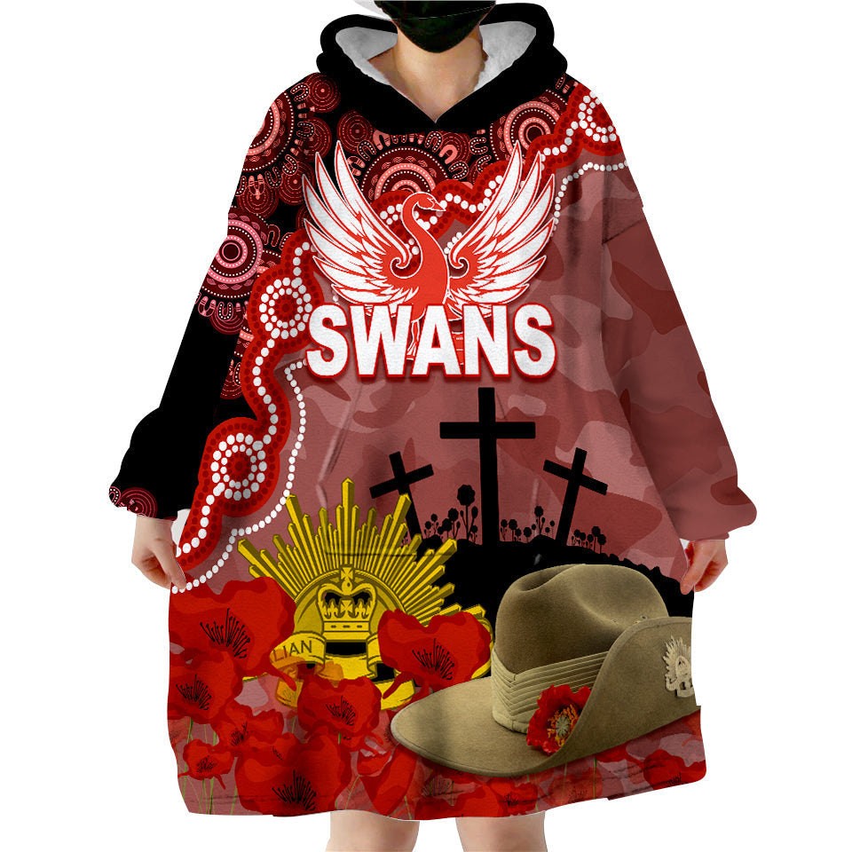 sydney-swans-football-anzac-2023-wearable-hoodie-blanket-aboriginal-mix-slouch-hat