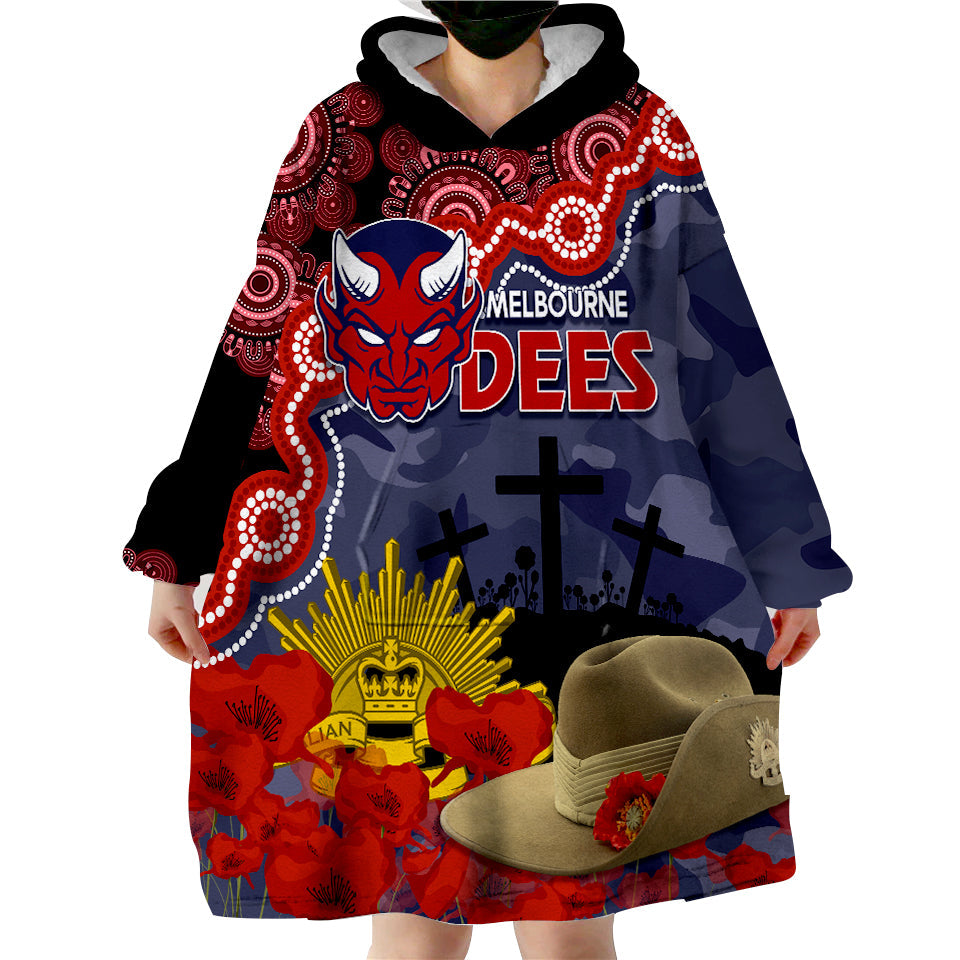 melbourne-dees-football-anzac-2023-wearable-hoodie-blanket-aboriginal-mix-slouch-hat