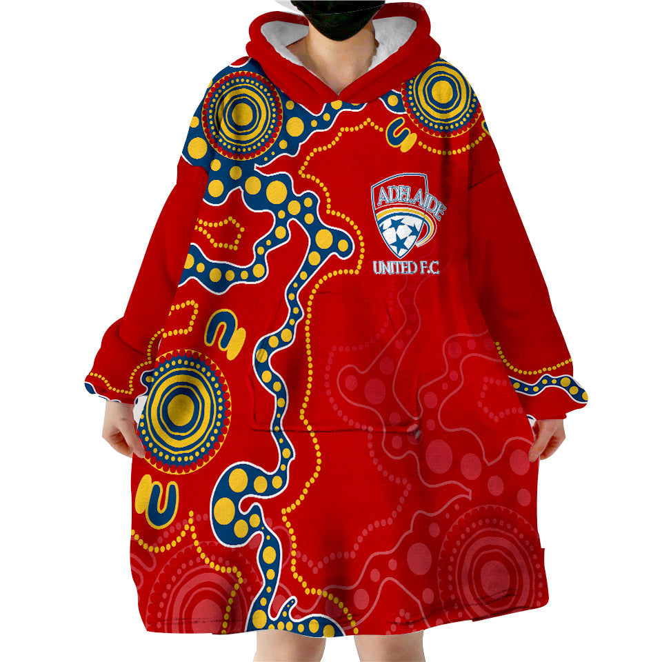 adelaide-united-football-indigenous-wearable-hoodie-blanket-the-reds