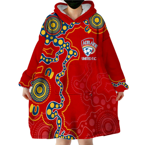 adelaide-united-football-indigenous-wearable-hoodie-blanket-the-reds