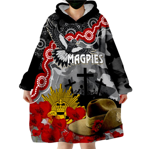 magpies-football-anzac-2023-wearable-hoodie-blanket-aboriginal-mix-slouch-hat
