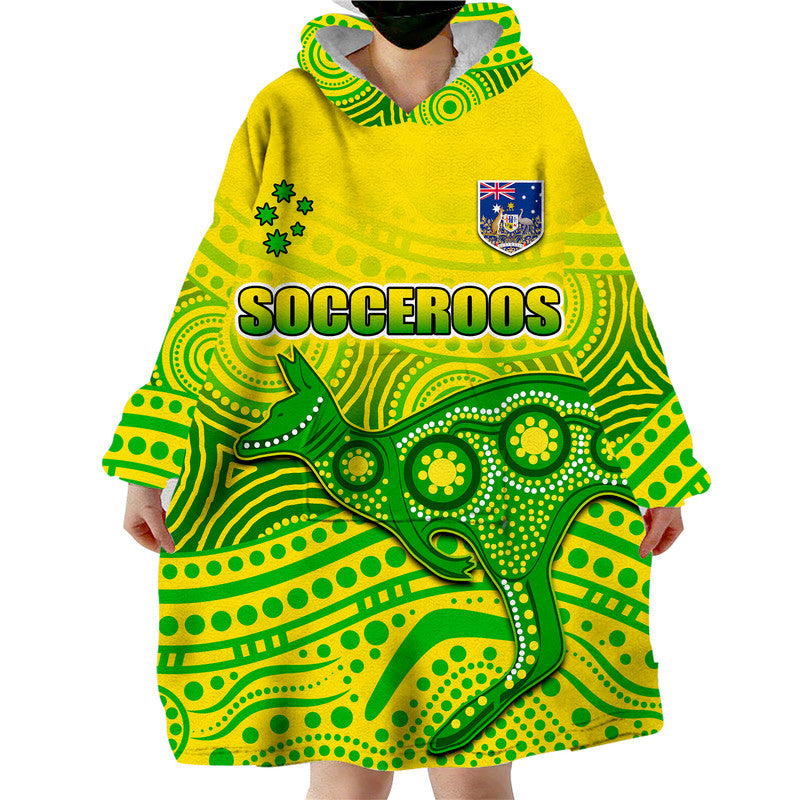 custom-personalised-australia-aboriginal-soccer-wearable-blanket-hoodie-kangaroo-socceroos-art-style