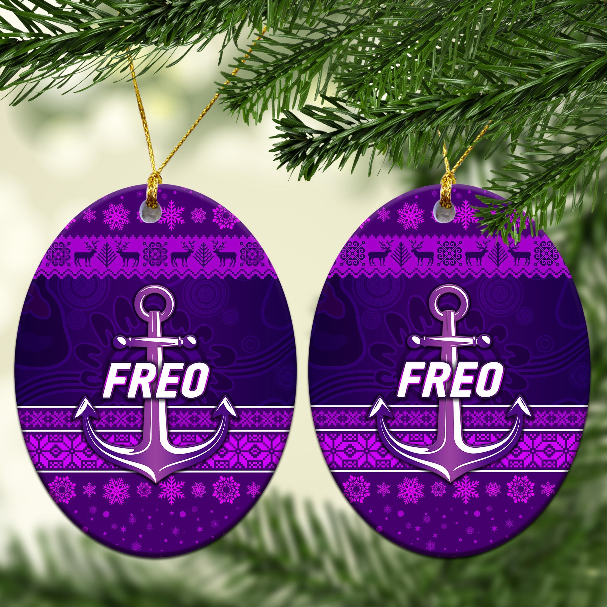 fremantle-dockers-christmas-ornament-simple-style-purple
