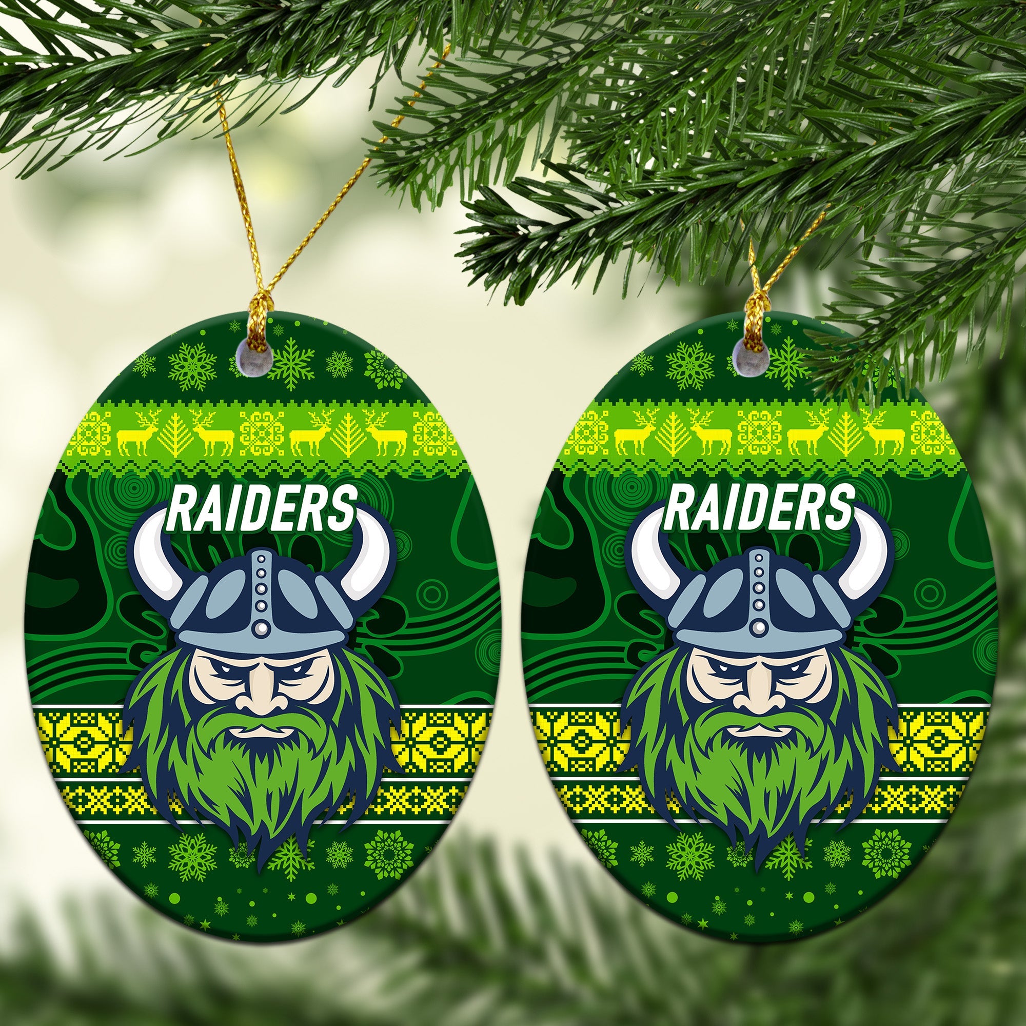 canberra-raiders-christmas-ornament-simple-style-dark-green