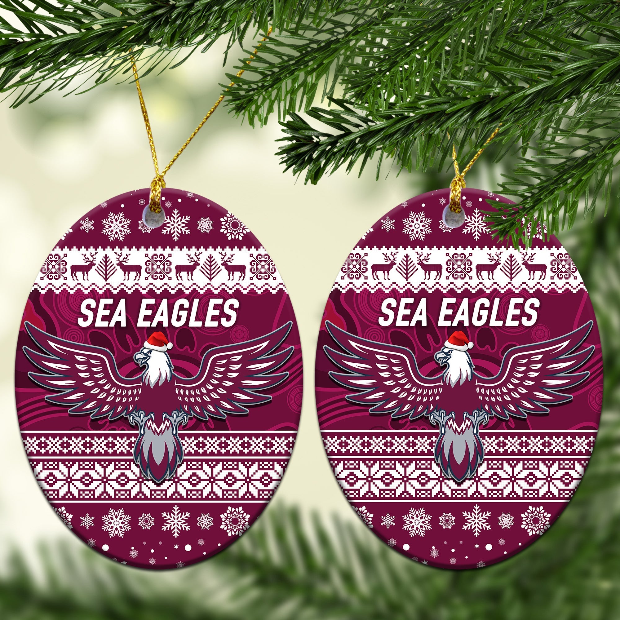 manly-warringah-sea-eagles-christmas-ornament-simple-style