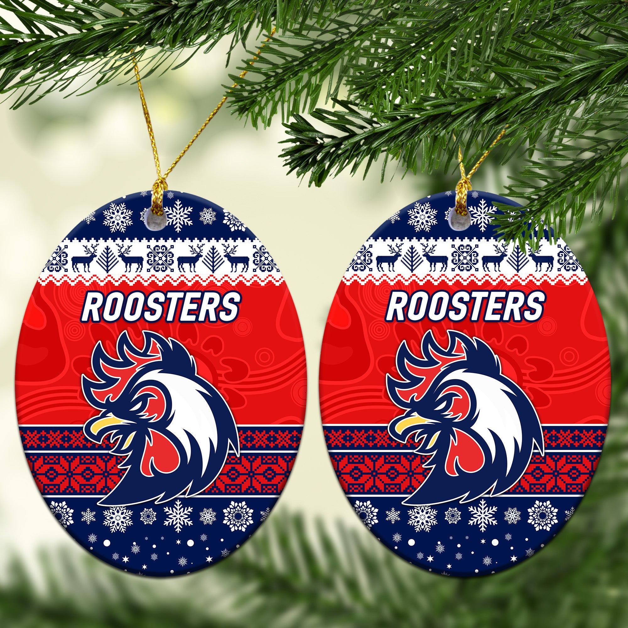 sydney-roosters-christmas-ornament-simple-style-blue