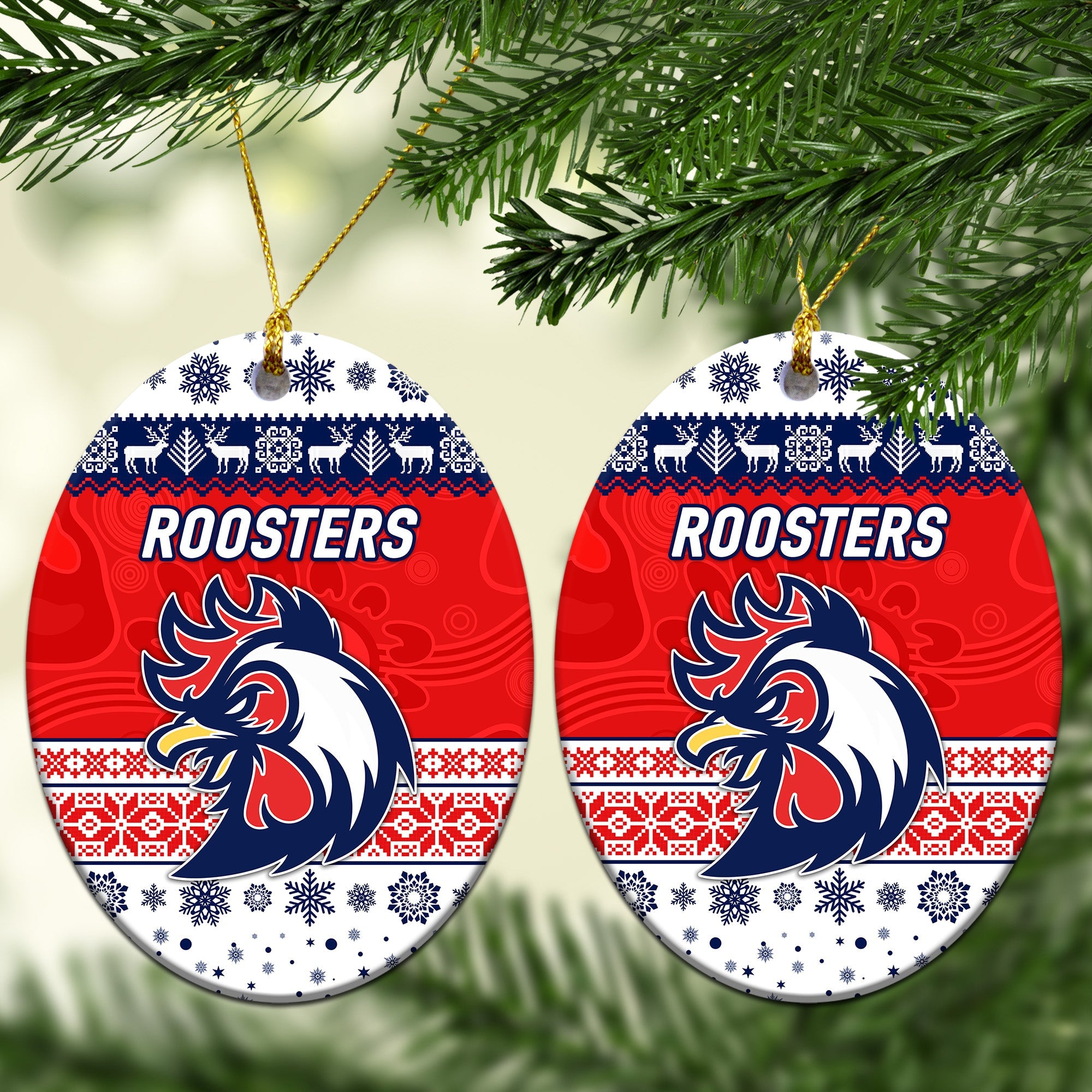 sydney-roosters-christmas-ornament-simple-style-white
