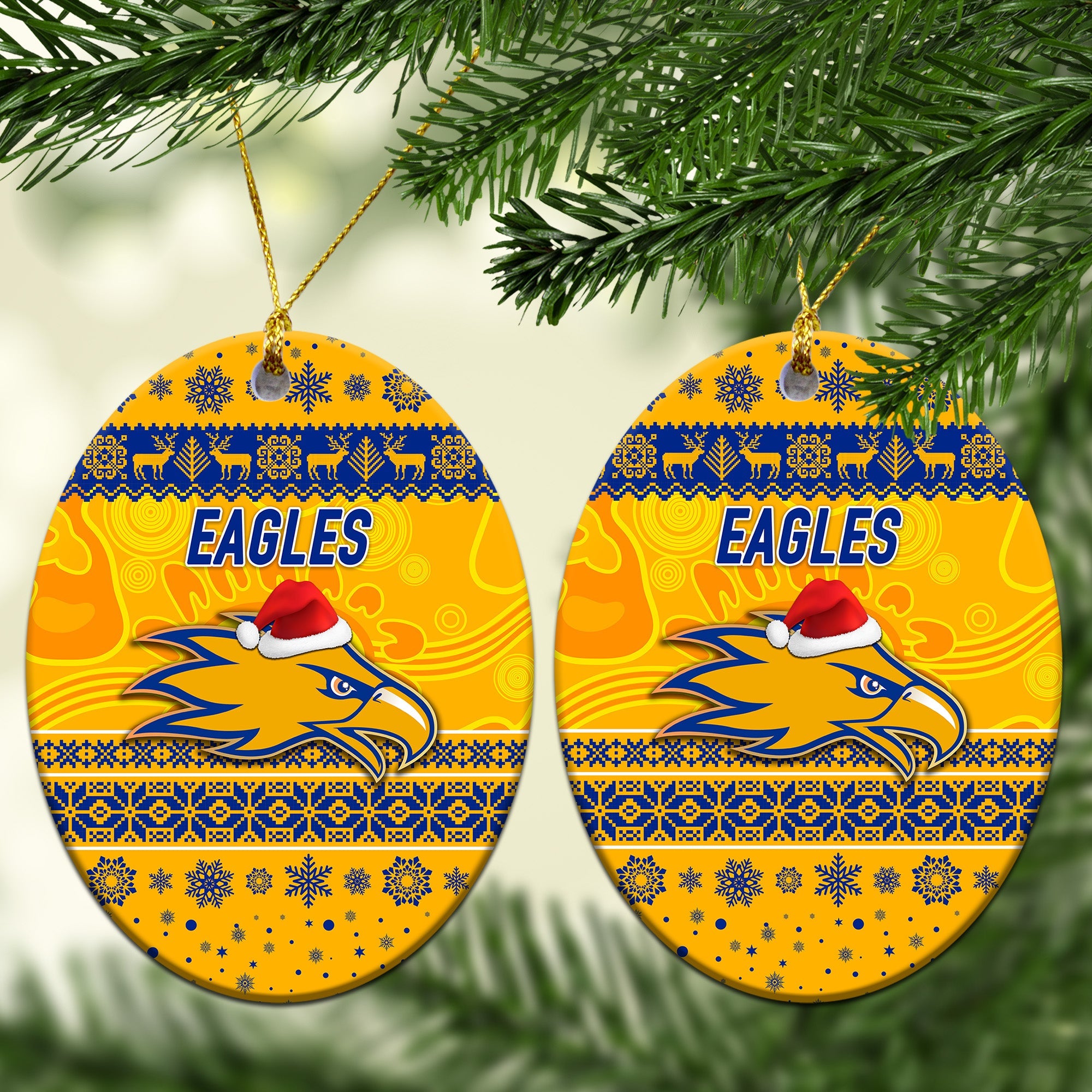 west-coast-eagles-christmas-ornament-simple-style-gold