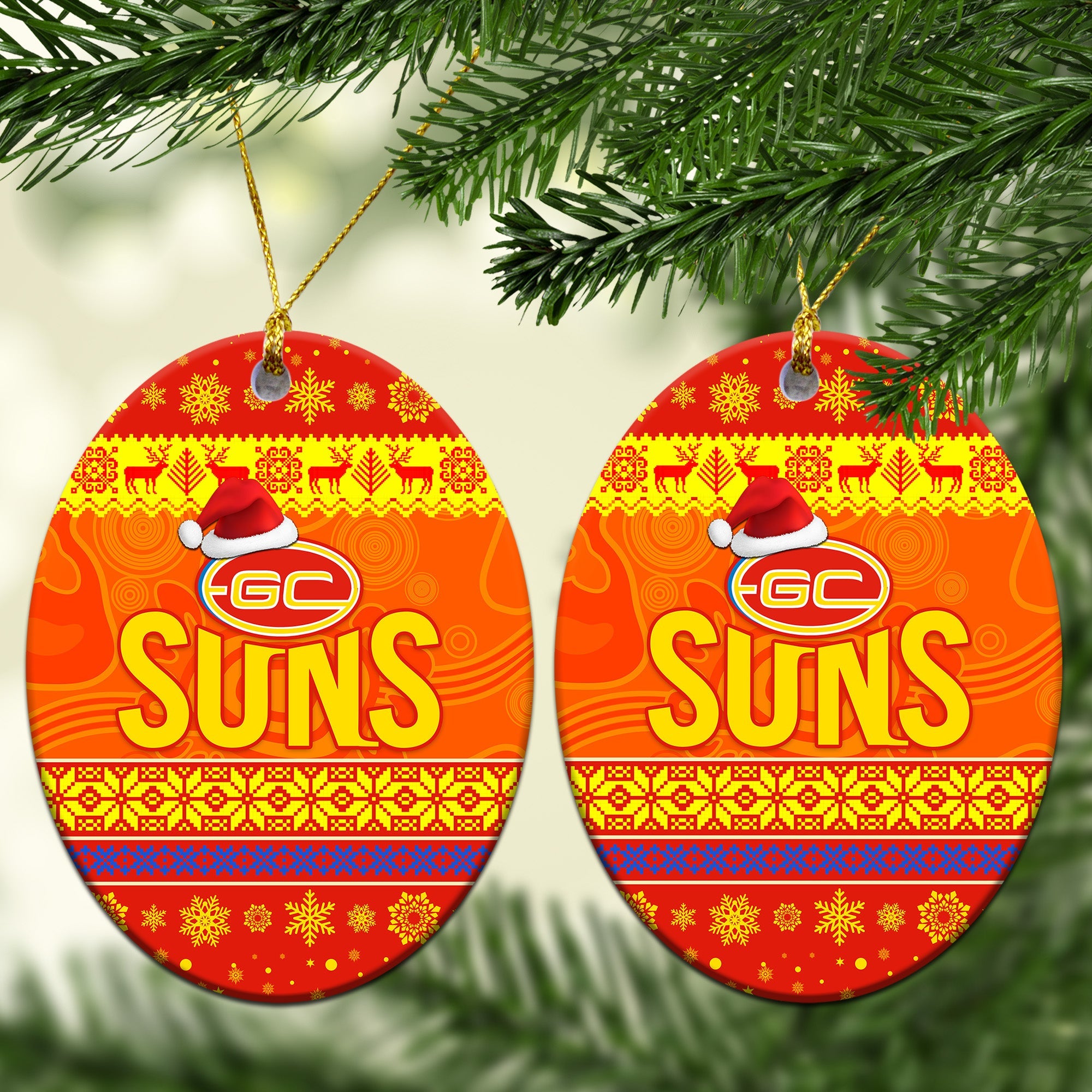 gold-coast-suns-christmas-ornament-simple-style