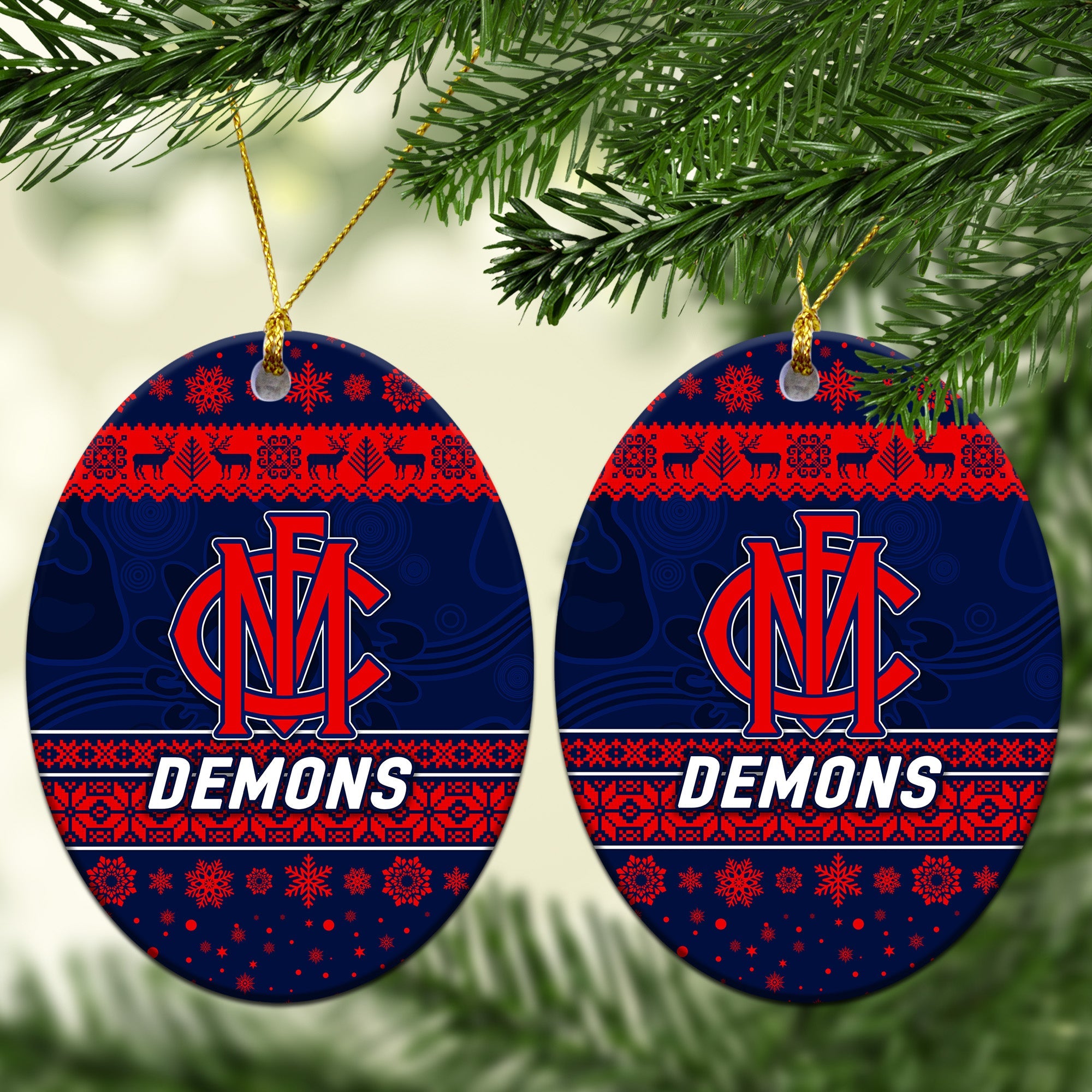 melbourne-demons-christmas-ornament-simple-style