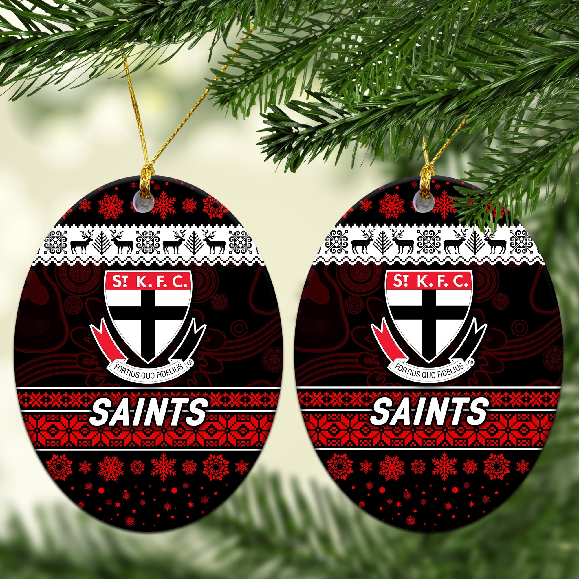 st-kilda-saints-christmas-ornament-simple-style